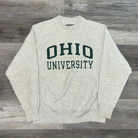 Vintage Y2K Champion Ohio University Heather Gray Men S Reverse Weave Sweatshirt - Picture 2 of 9